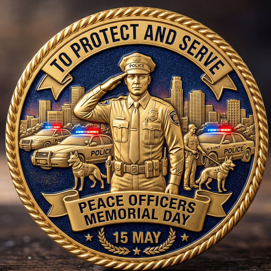 ValorBadge - Police Memorial Challenge Coin – Blue Lives Remembered