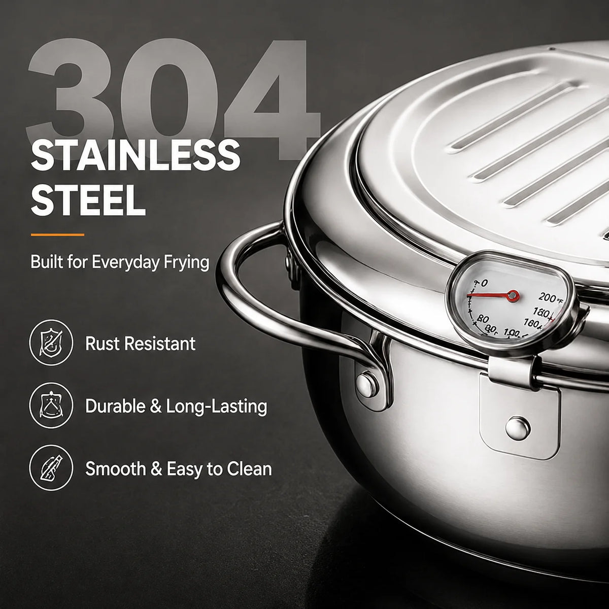 FryMaster – 304 Stainless Steel Stovetop Deep Fryer Pot
