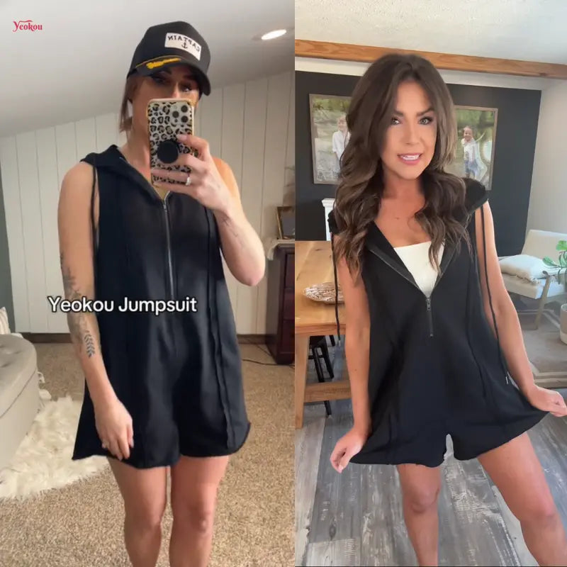 ActiveEase – Half-Zip Hooded Summer Romper