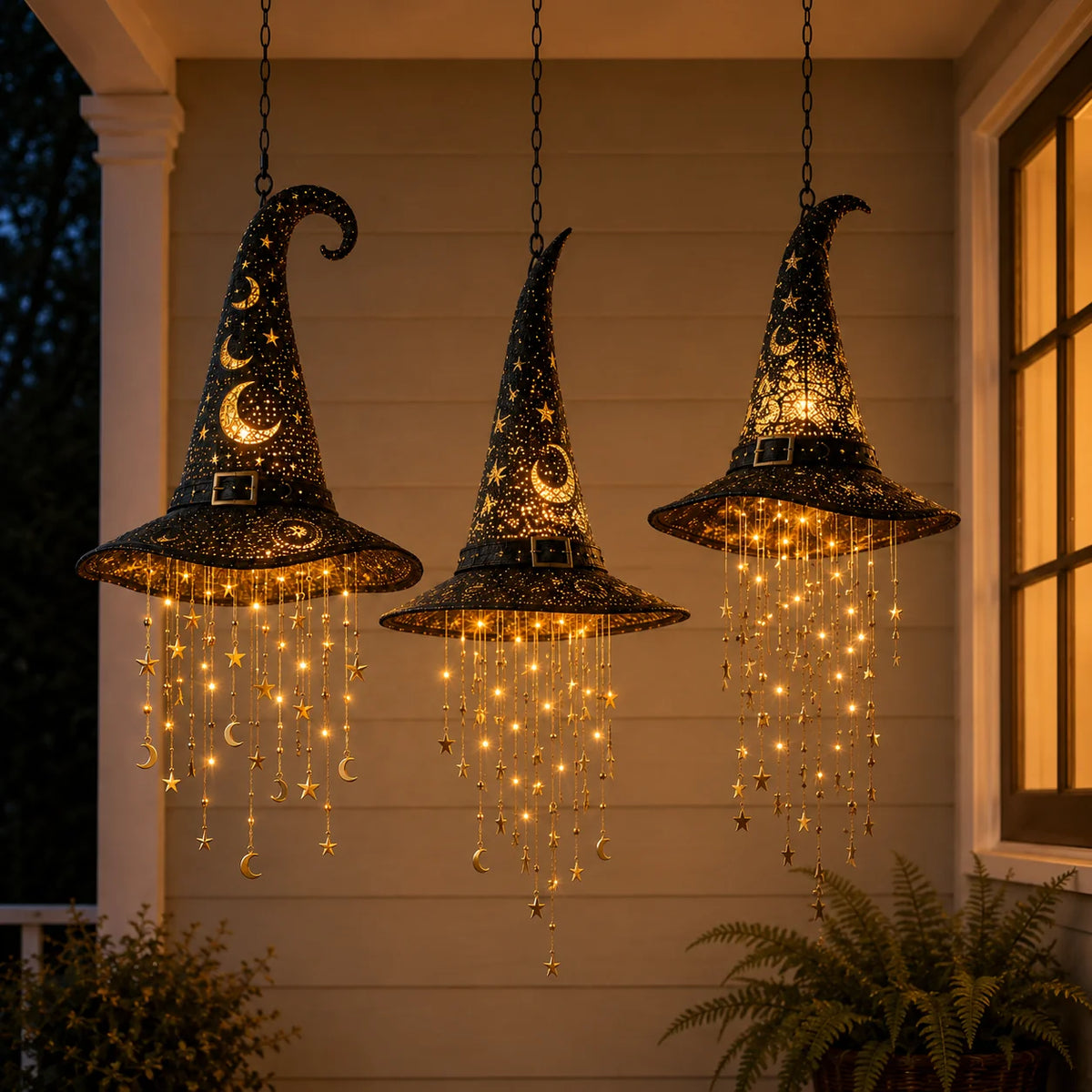 WitchGlow – Lighted Witch Hat Hanging Decor