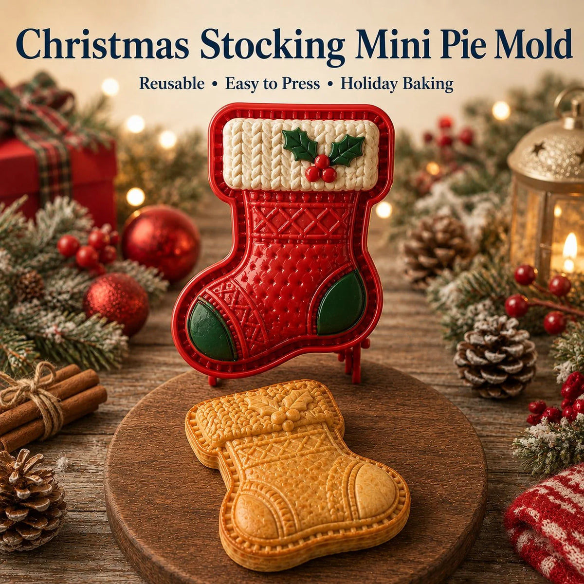 JollyBake – 16-Design Holiday Pie Mold Set