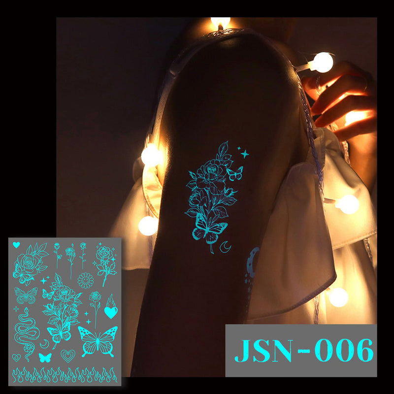 NeonFlutter – Luminous Butterfly Temporary Tattoo Stickers