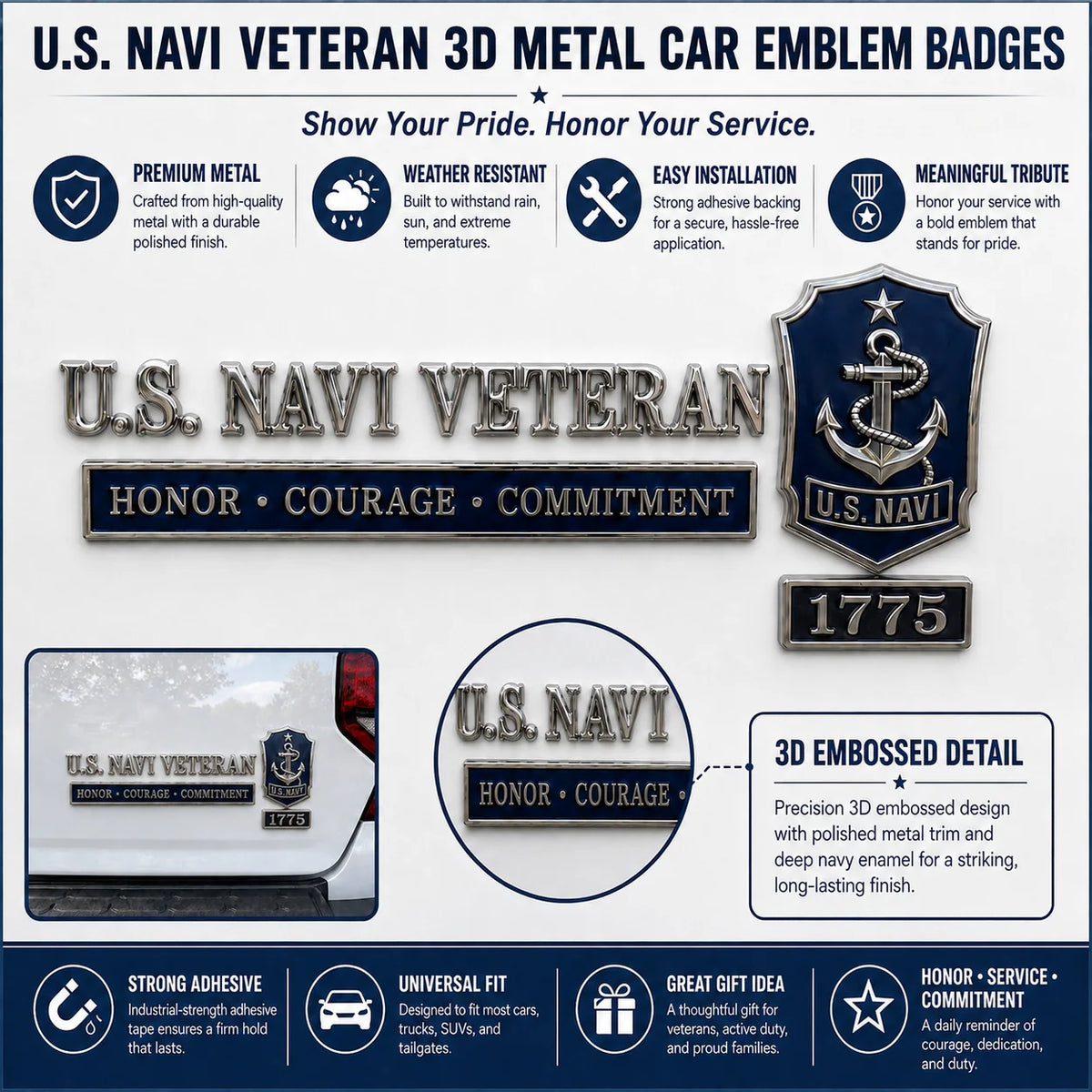 HonorForge – U.S. Military Veteran Car Emblem Collection