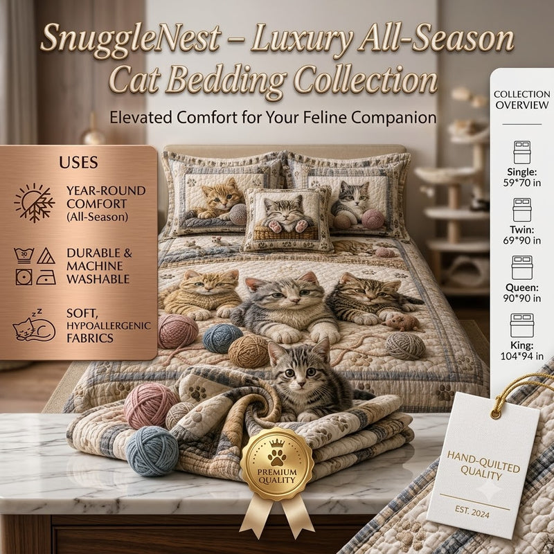 SnuggleNest – Luxury All-Season Cat Bedding Collection