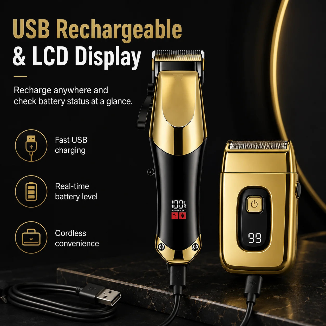 BarberEdge – Cordless Precision Hair & Beard Trimmer Set