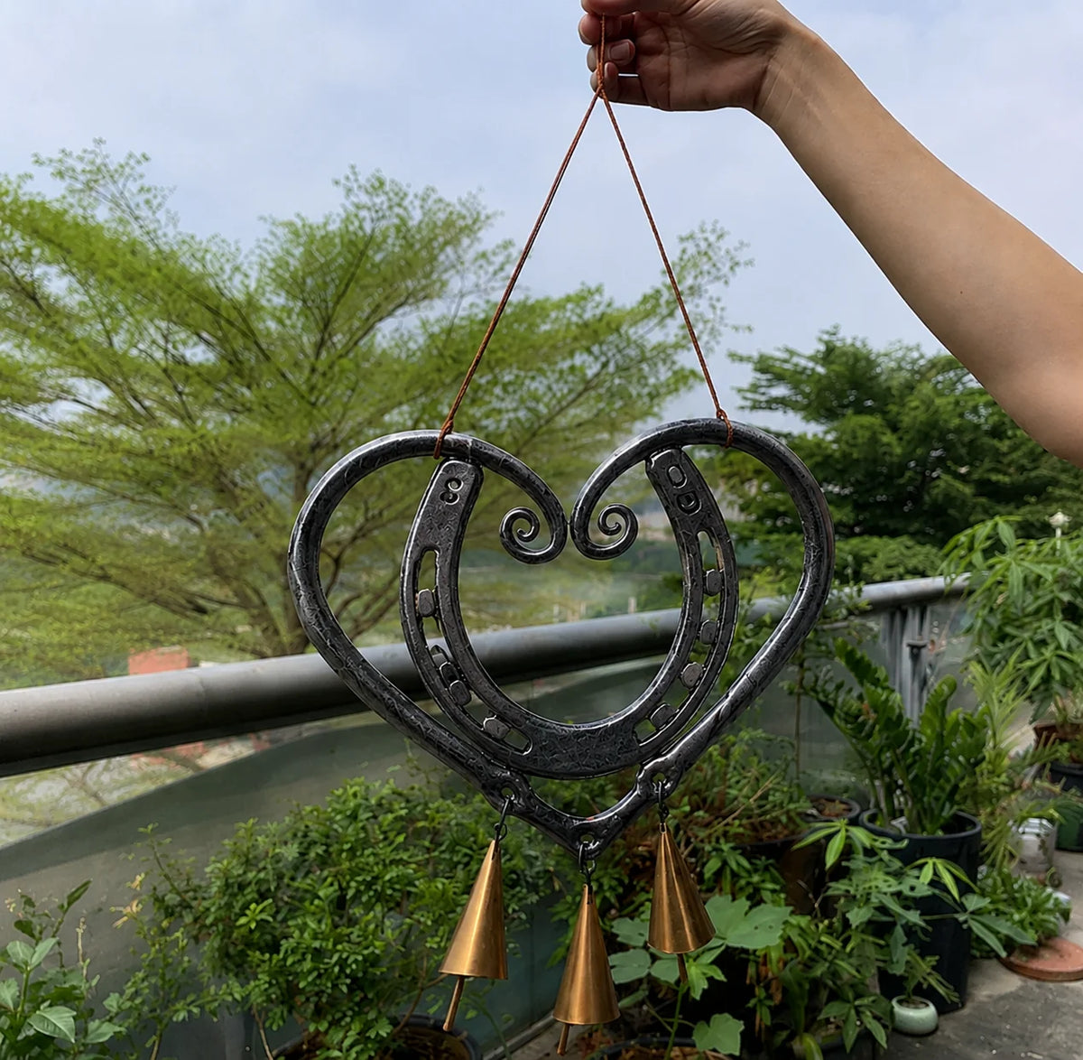 HeartForge – Handmade Horseshoe Heart Wind Chime