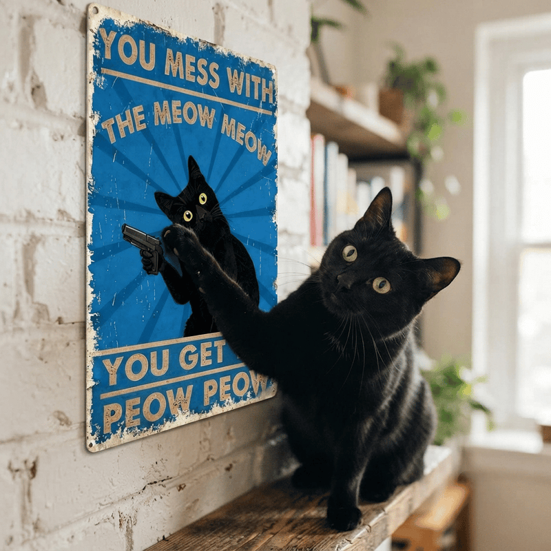RebelPaws – Vintage Meme Cat Wall Sign