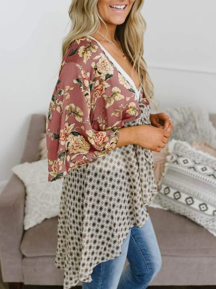 BloomBreeze – Floral Kimono Flowy Boho Cover Up