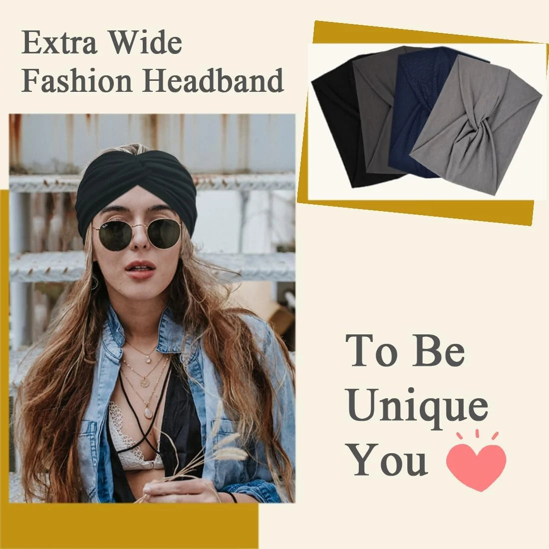StyleKnot – 10-Pack Wide Knotted Turban Headbands