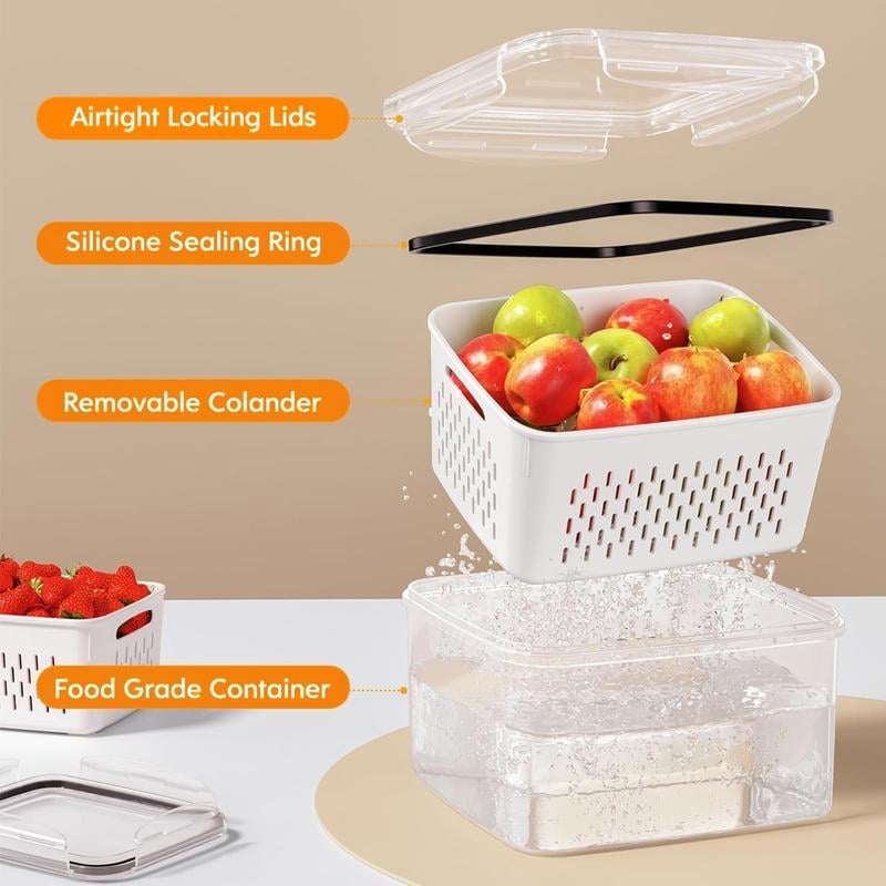 Food Storage Containers for Fridge with Removable Colander