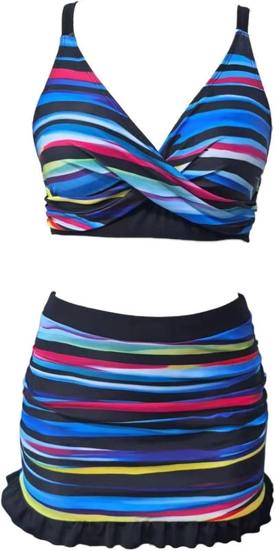 BeachFit – Striped Slimming Bikini Set