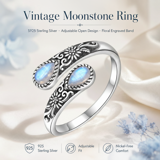 MoonPetal – Elegant Moonstone Bloom Ring