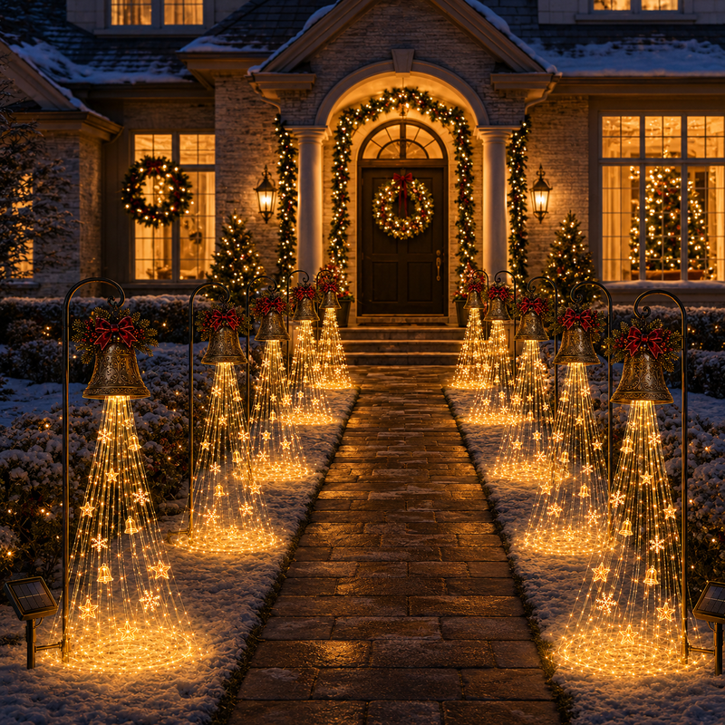 BelloraGlow – Christmas Bell Cascade Solar Yard Light