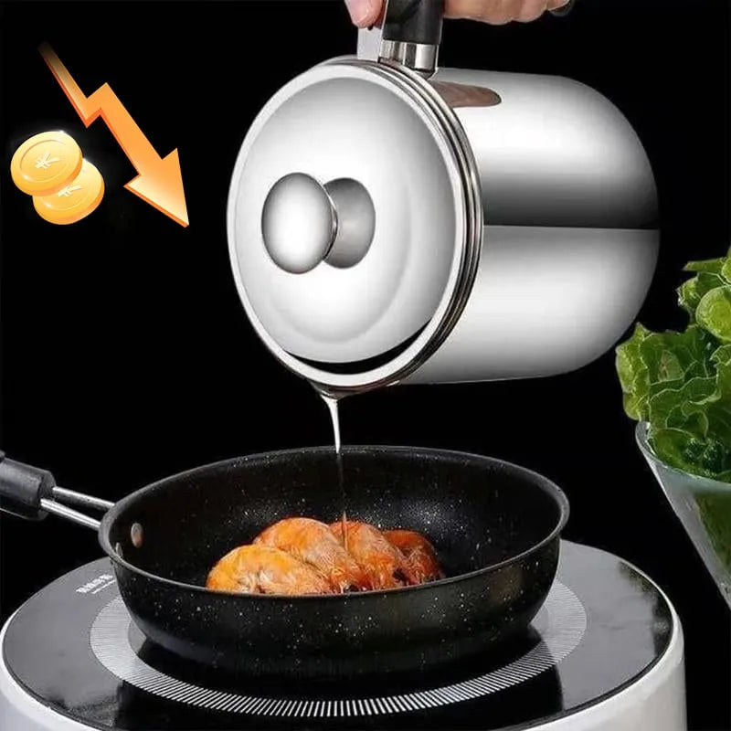 PurePour – Stainless Steel Oil Strainer Pot