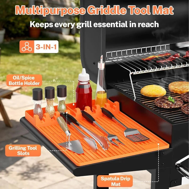 GrillNest – 3-in-1 BBQ Grill Mat Organizer