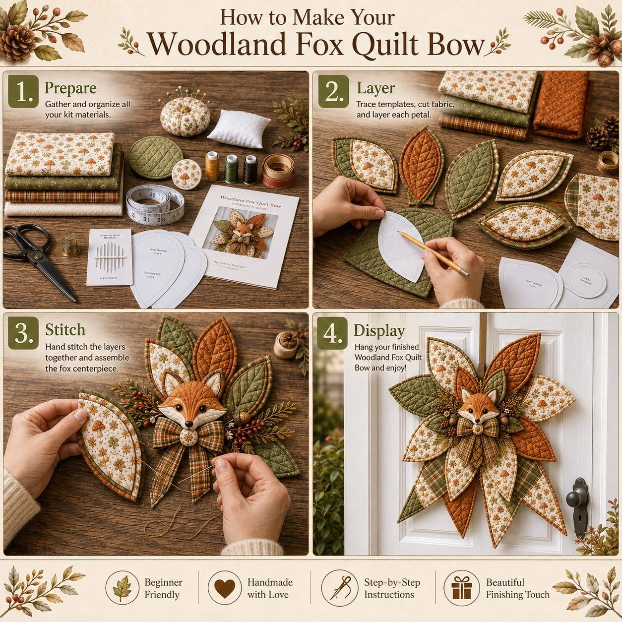 StitchCharm – Oversized 3D Quilted Bow Craft Kit