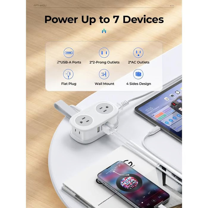 VoltPack – Compact 4-Outlet Power Strip for Travel