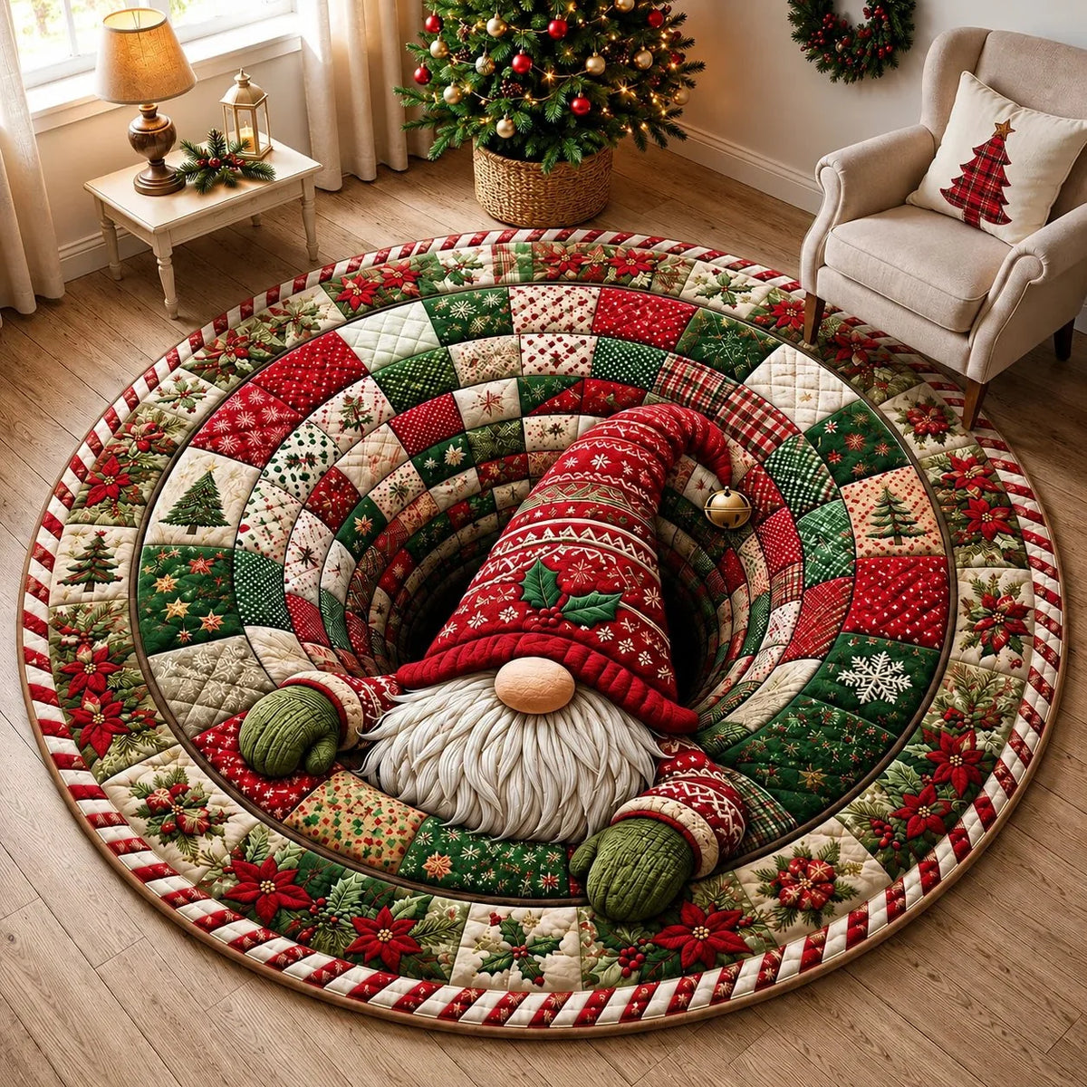 YuleVista – 3D Optical Illusion Christmas Rug