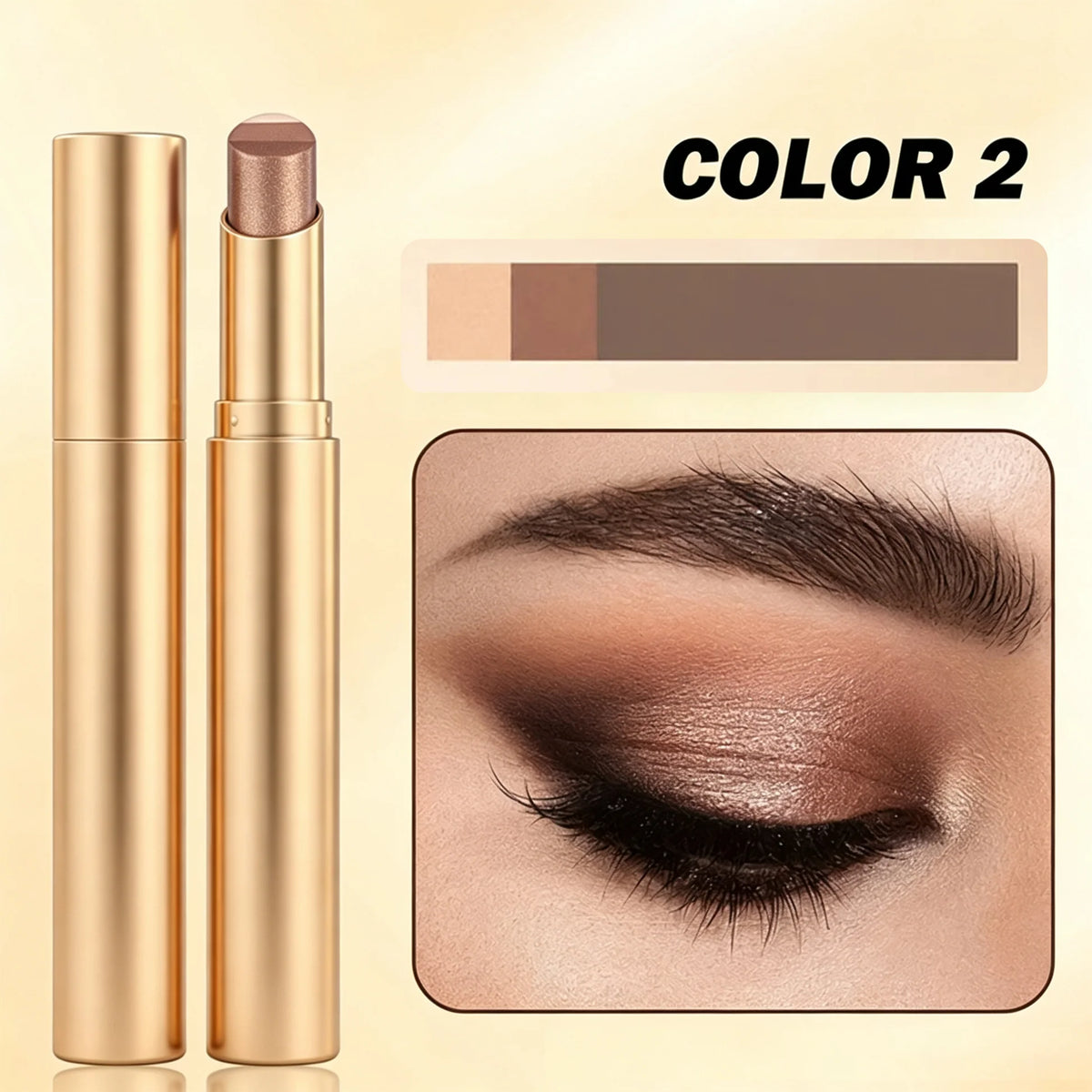 GlowMuse – 3-In-1 Waterproof Shimmer Eyeshadow Stick