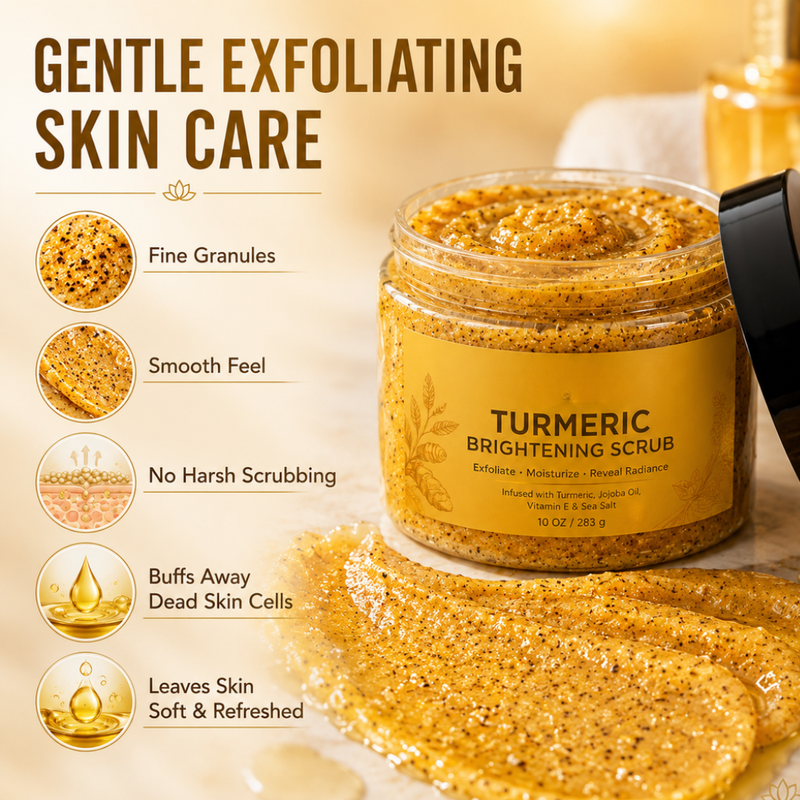 GlowAura – Turmeric Brightening Body Scrub