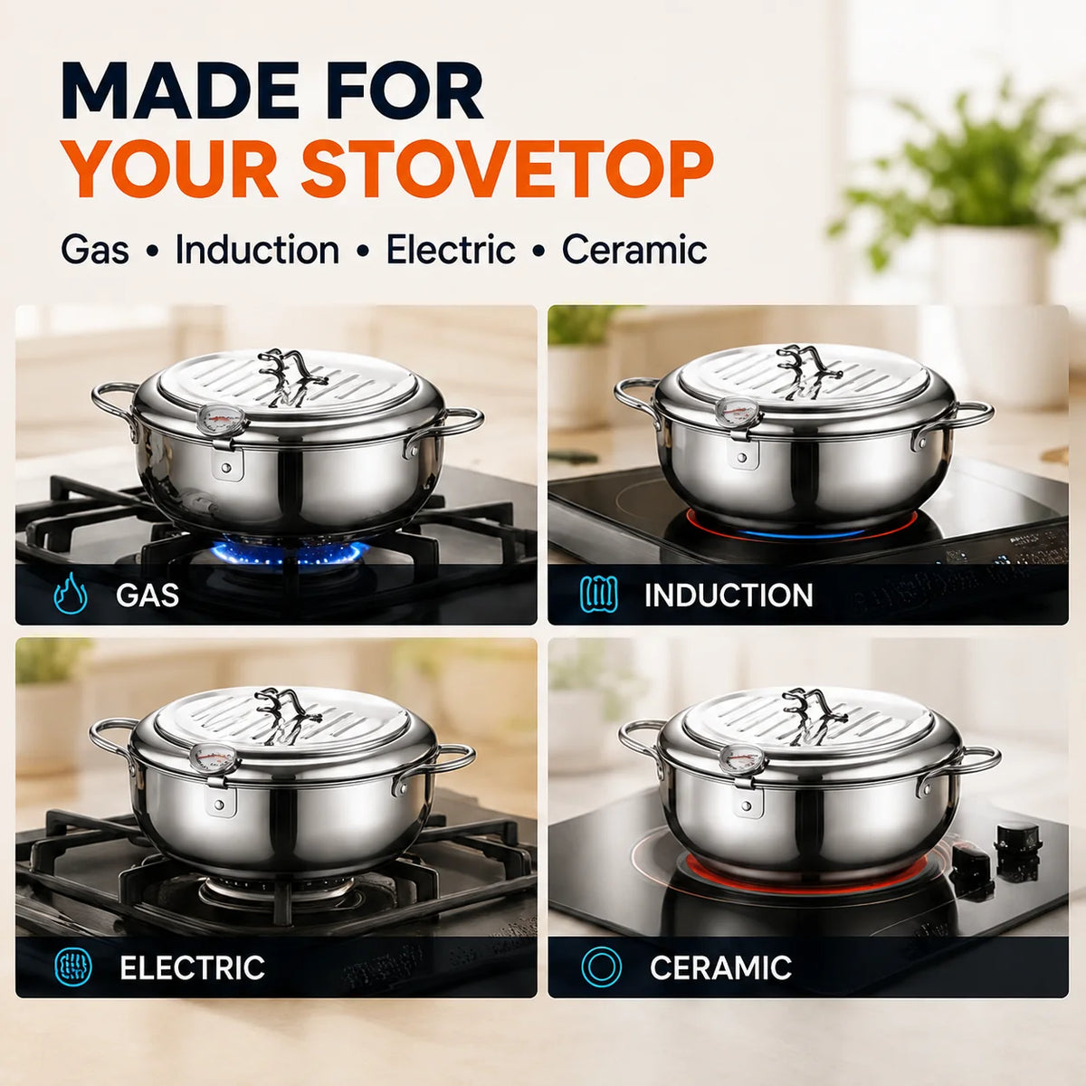FryMaster – 304 Stainless Steel Stovetop Deep Fryer Pot