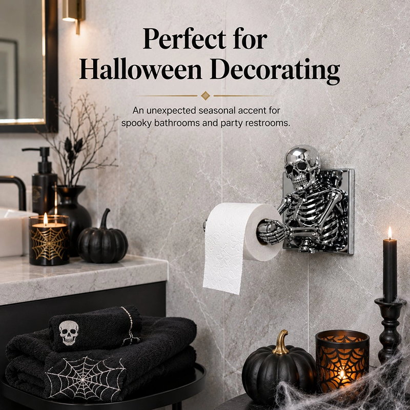SkullHaven – Gothic Skeleton Toilet Paper Holder