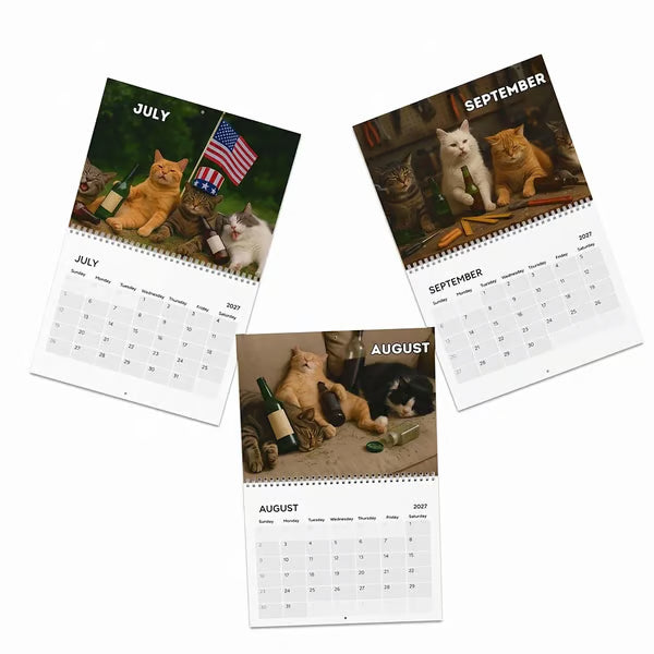 Paws & Pints – Humorous Cats 2027 Wall Calendar