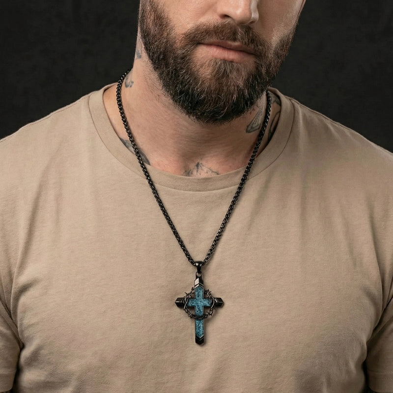 FaithStone – Turquoise Cross Necklace