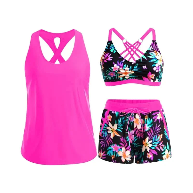 AquaFlex – 3-Piece Tummy Control Tankini Set