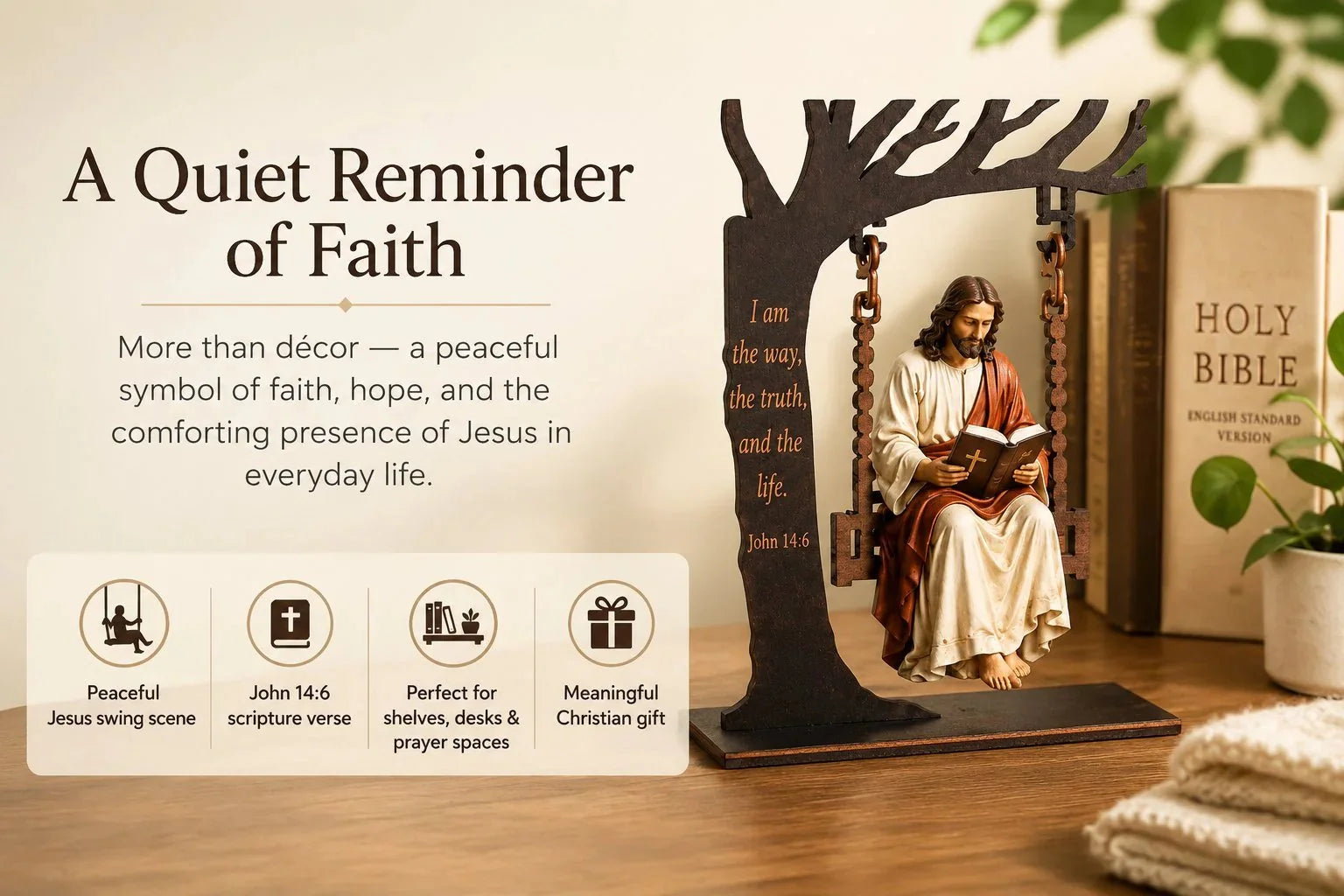FaithGrace – Christian Jesus Swing Table Ornament