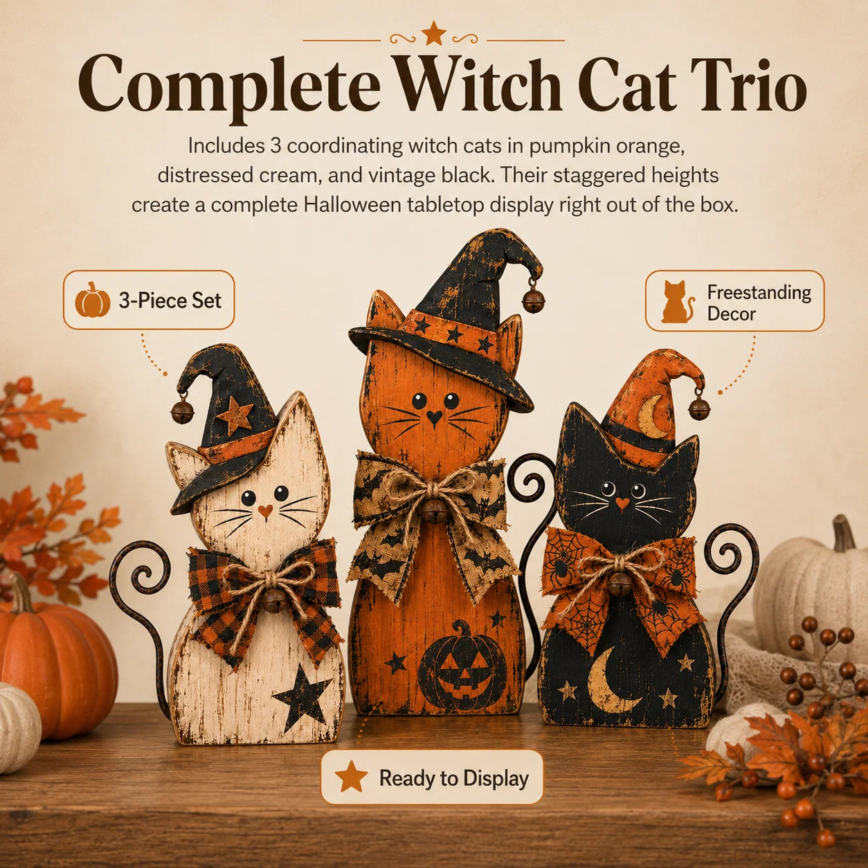 SpookyNest – Retro Halloween Tabletop Decor Collection