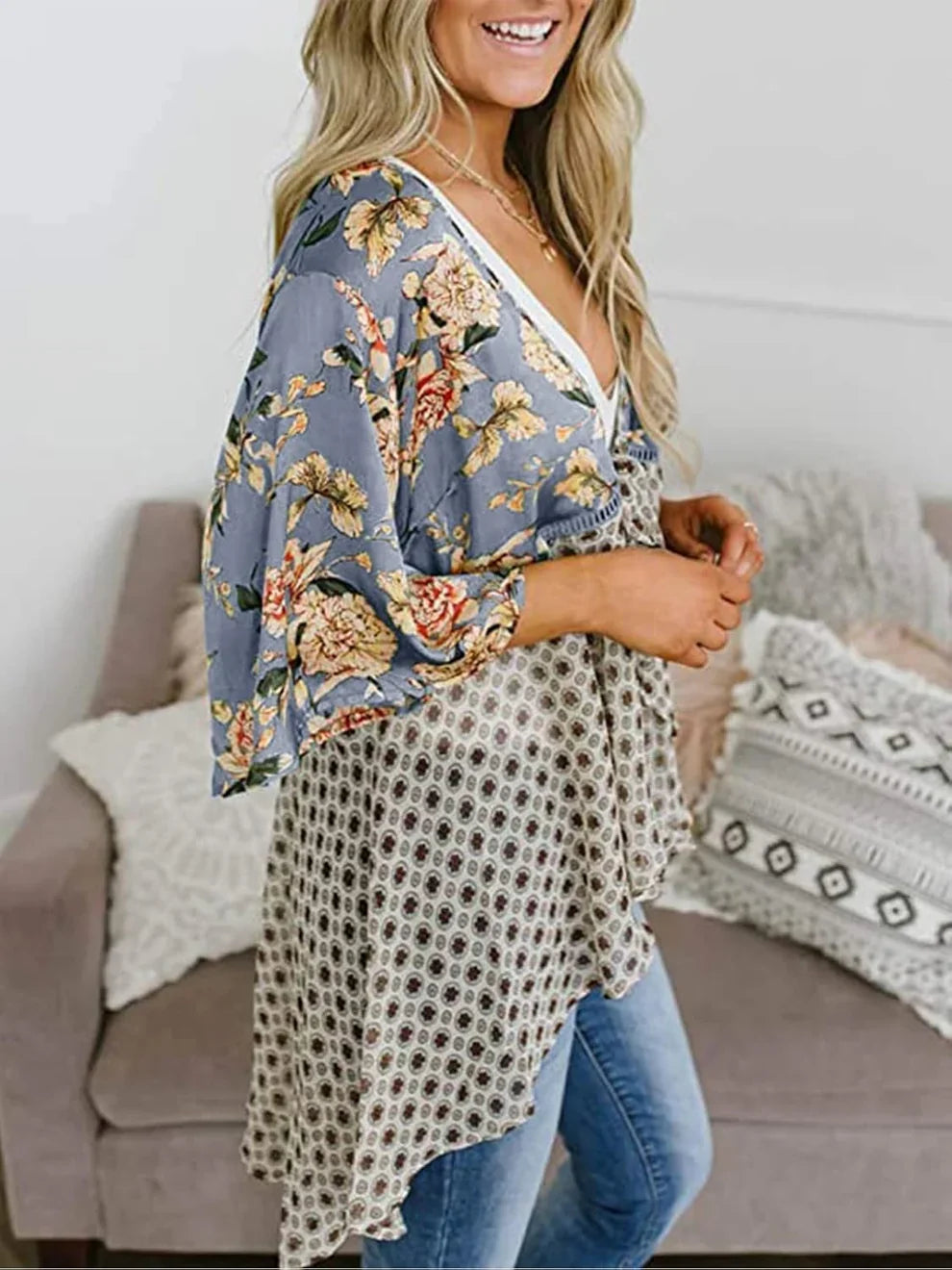 BloomBreeze – Floral Kimono Flowy Boho Cover Up