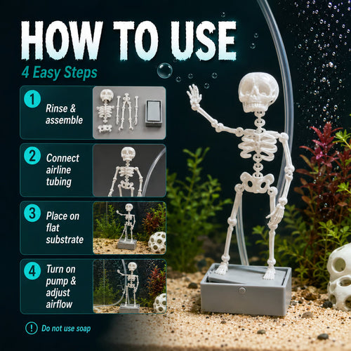 AquaBones – Dancing Skeleton Aquarium Ornament