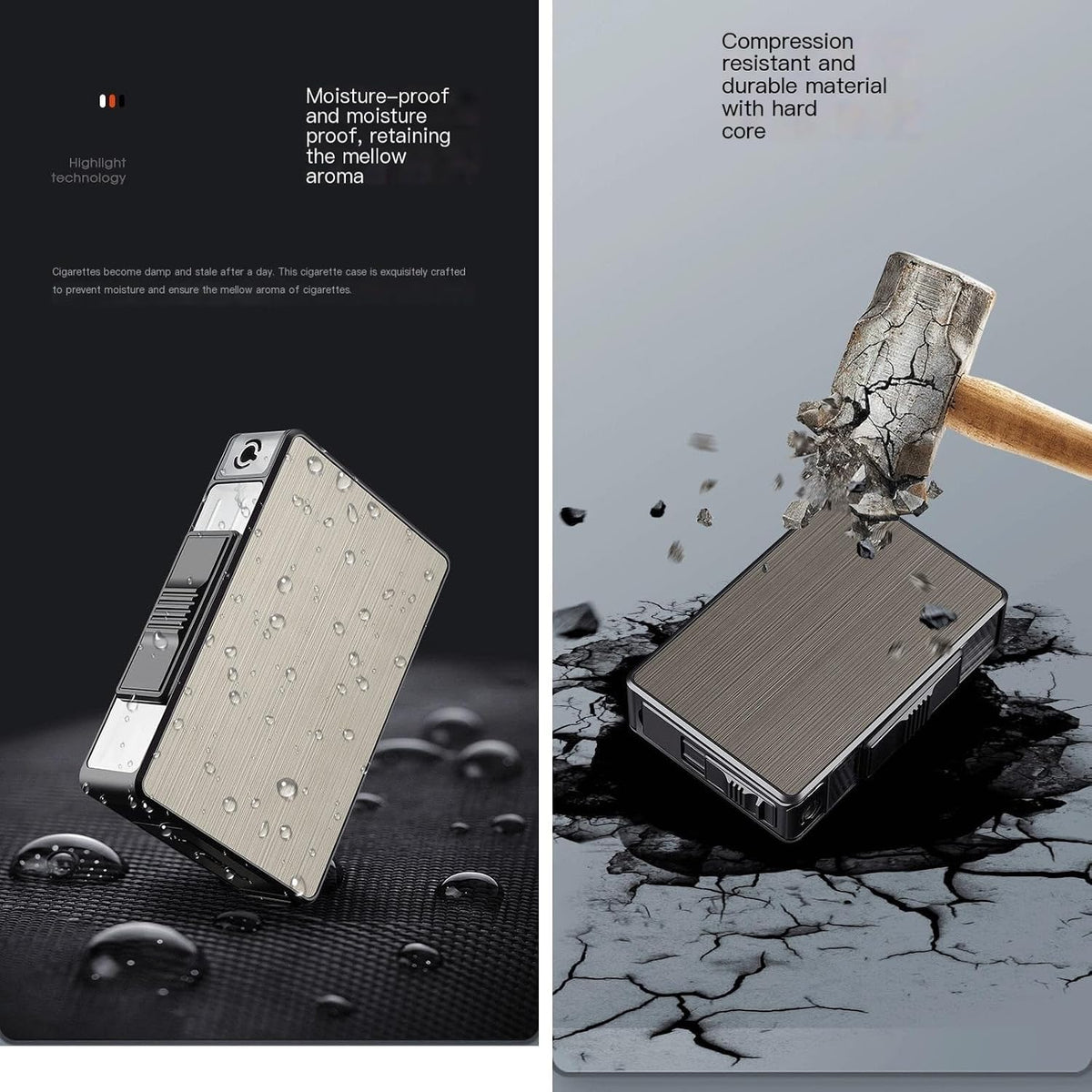 DualSpark – 3-in-1 Cigarette Case & Dual-Ignition Lighter