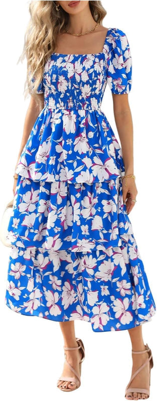 BloomBelle – Vintage Floral Smocked Dress