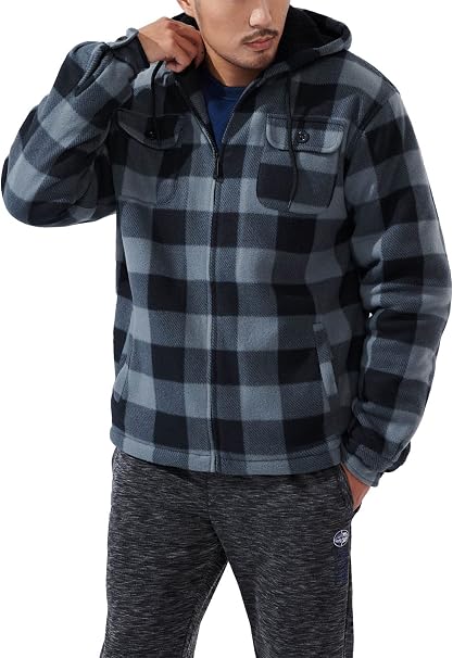 EmberLoom – Men’s Crimson Plaid Cold-Weather Jacket