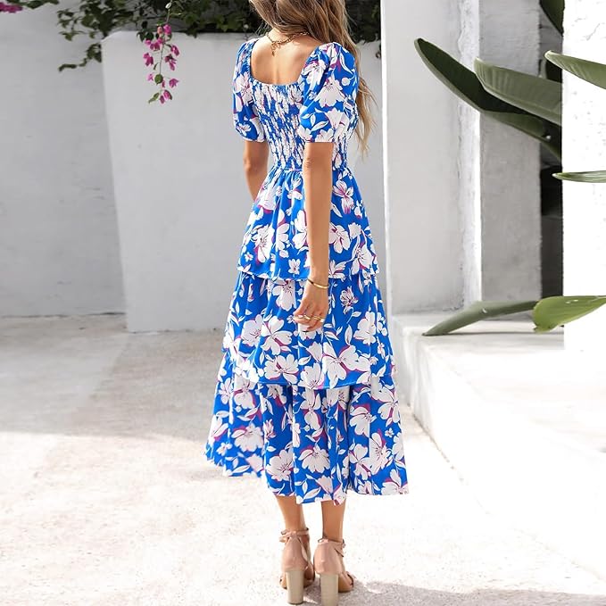 BloomBelle – Vintage Floral Smocked Dress