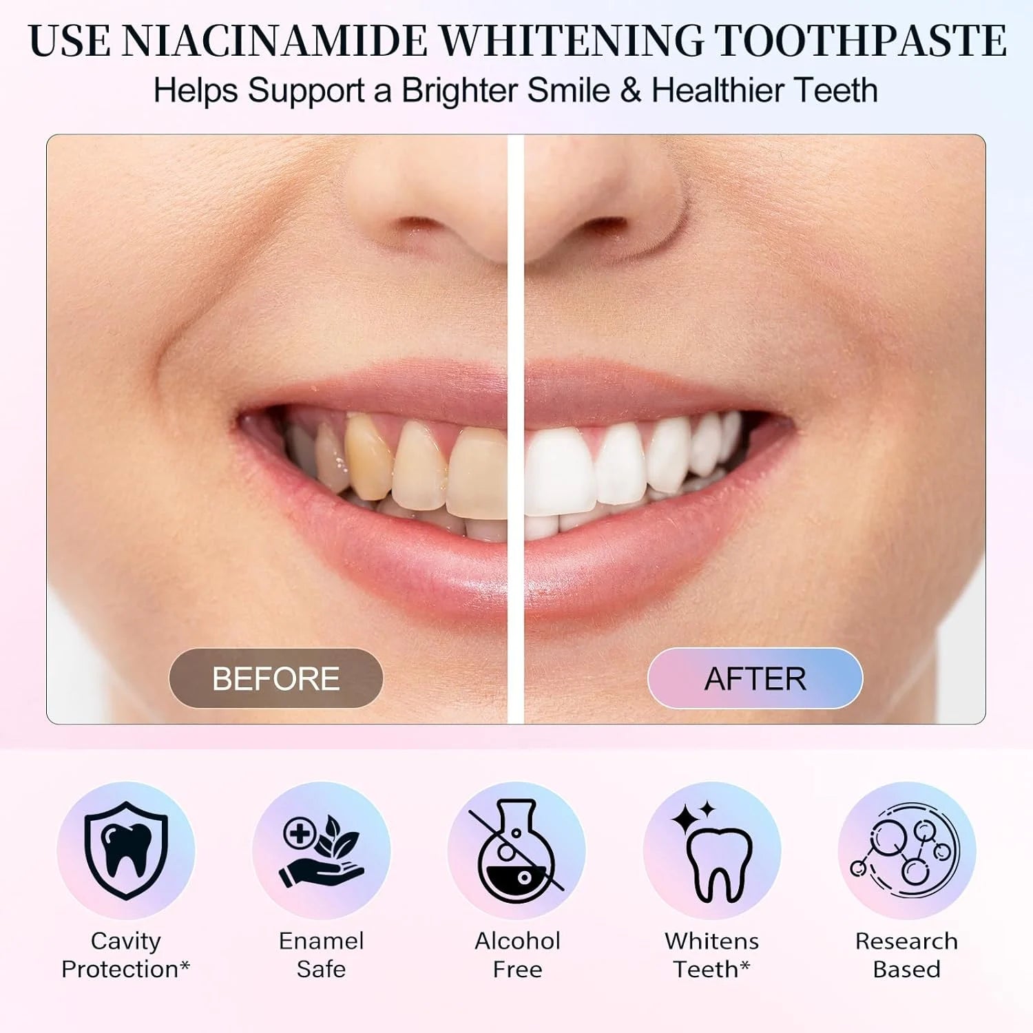 Niacinamide Whitening Toothpaste – Stain Removal & Fresh Breath