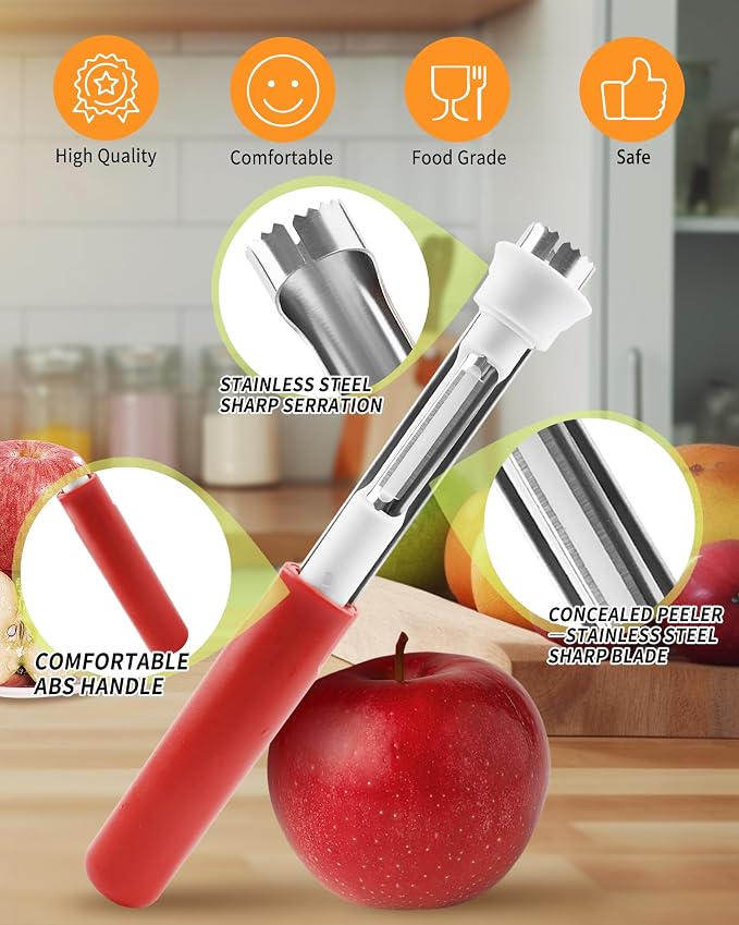 AppleEase | 2-in-1 Apple Corer & Peeler