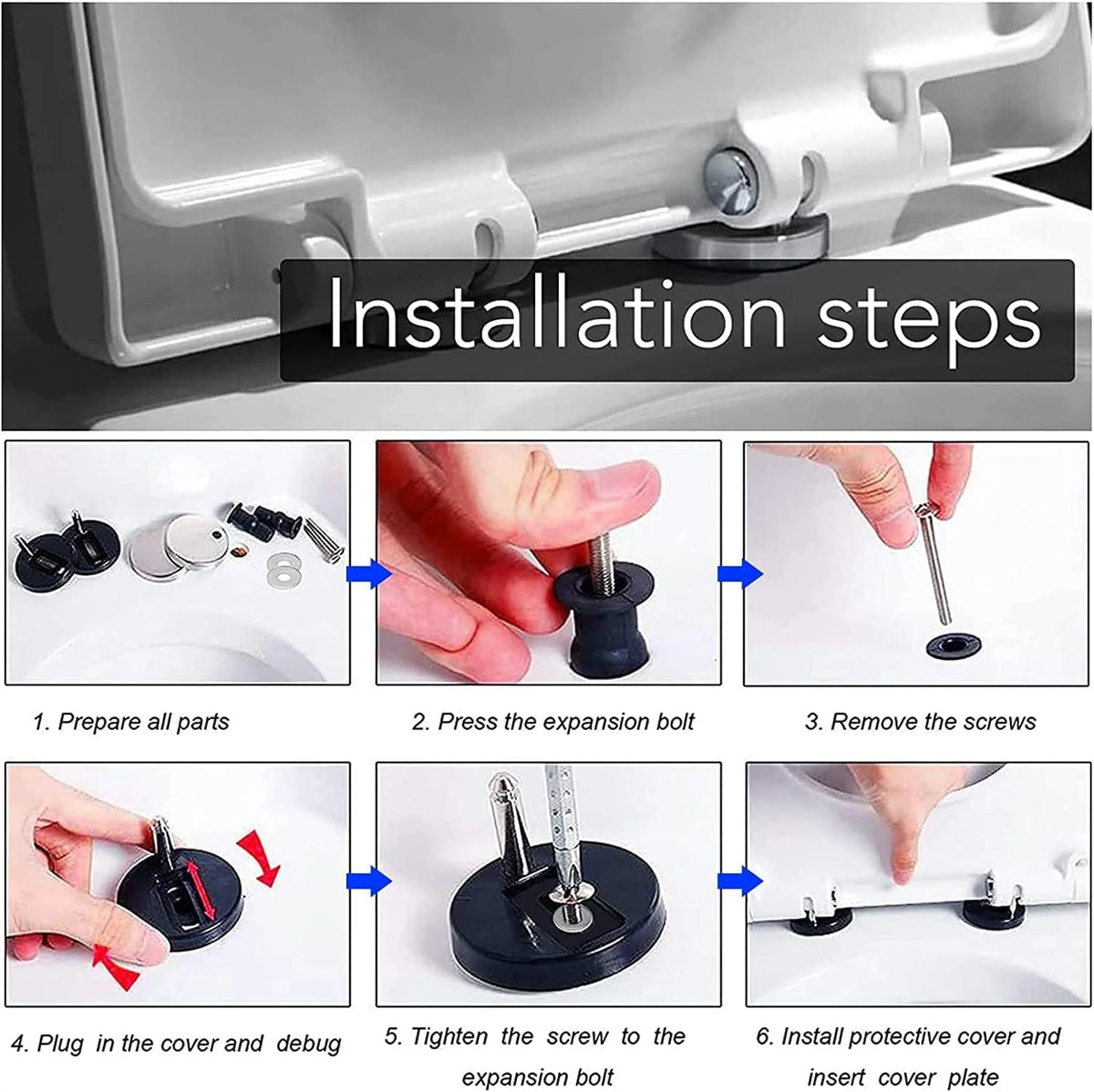 BoltOra – Top-Fix Toilet Seat Hinge Replacement Kit