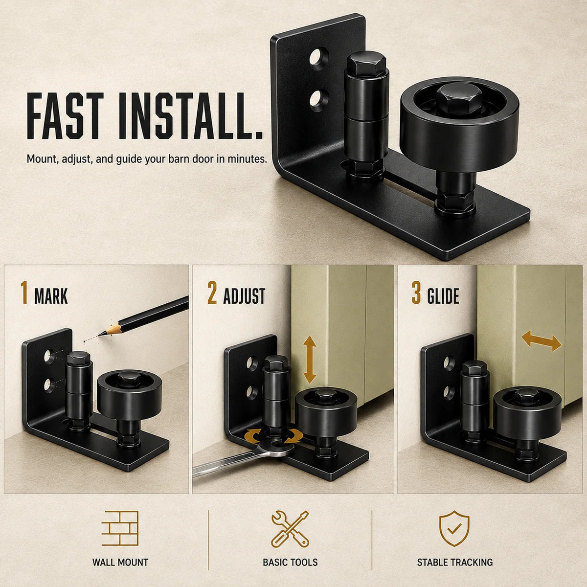 DoorAlign – Precision Barn Door Floor Guide