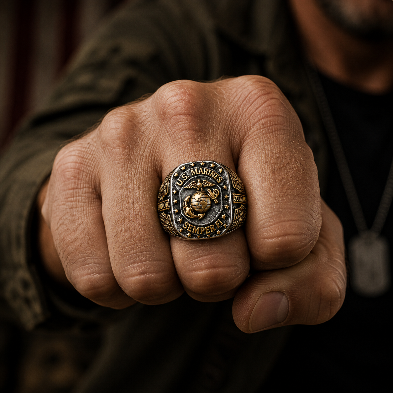 🦅 U.S. Marines Semper Fi Signet Ring - ✈️ BUY 2 FREE SHIPPING