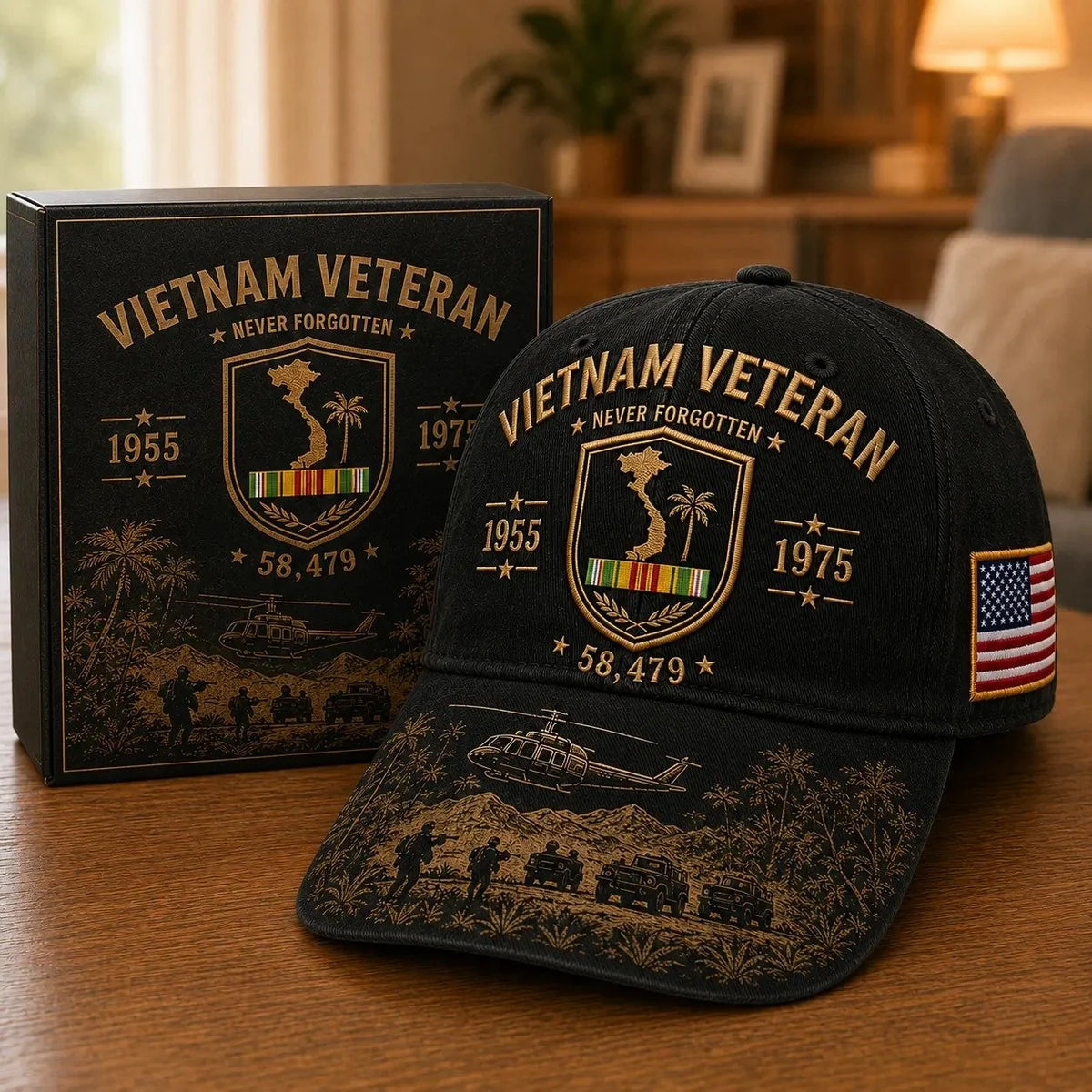 VietnamVeteran – Never Forgotten Commemorative Cap 🇺🇸