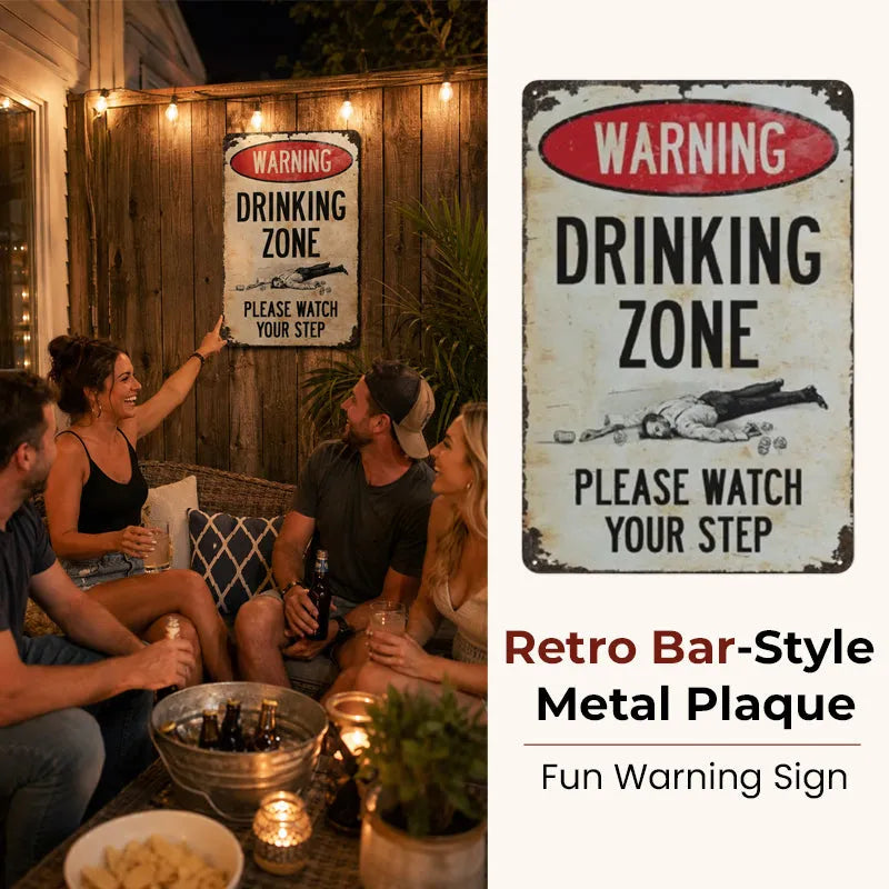 BarGuard – Vintage Drinking Zone Metal Sign