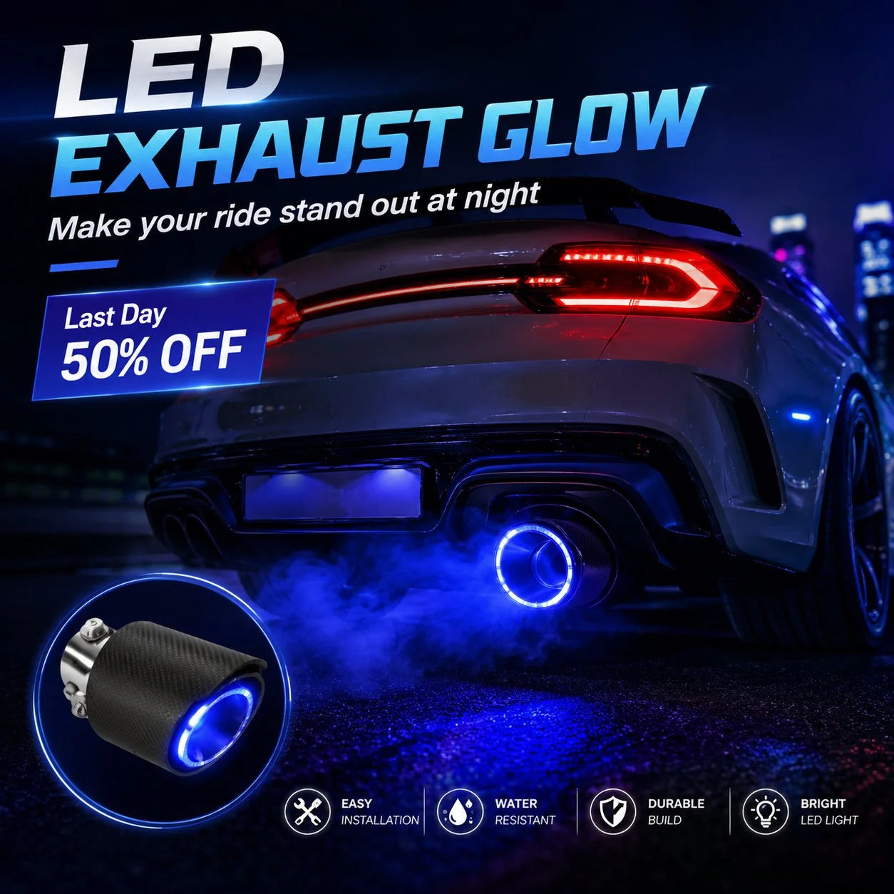 TurboFlare – Premium Carbon Fiber LED Exhaust Pipe