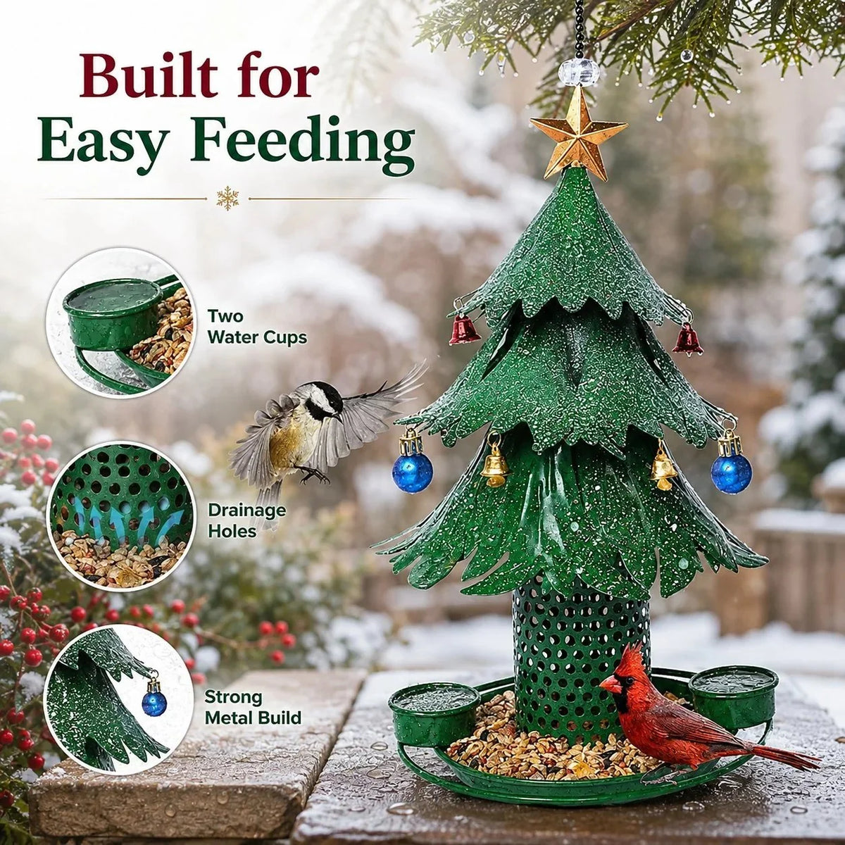 FestivePerch – Premium Christmas Tree Bird Feeder