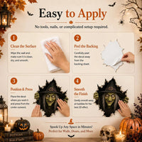 HauntOra – Halloween Witch Break-In Wall Decal