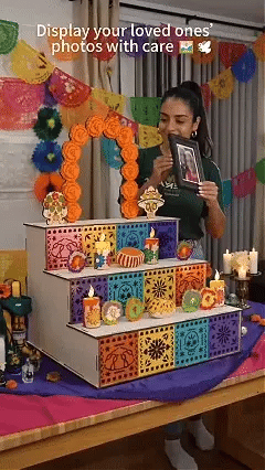 MemoraViva – 3-Tier Day of the Dead Remembrance Altar