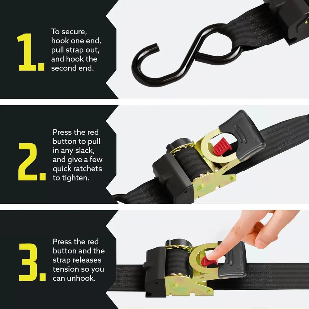 CargoLock – Heavy Duty Auto Ratchet Tie Down Strap