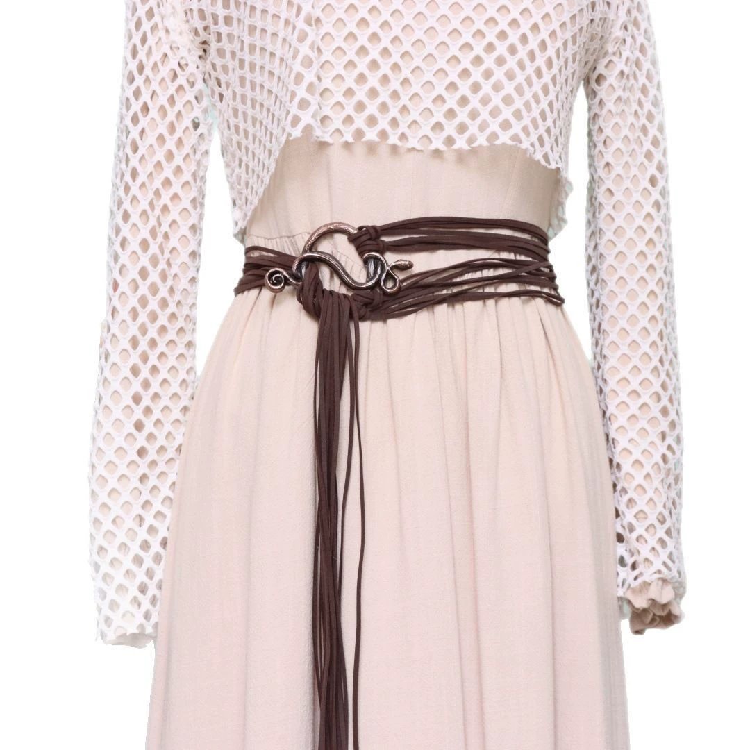 🔥Medieval Viking Braided Leather Belt Set, with Ring Buckle &amp; Tassel Decorations